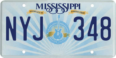 MS license plate NYJ348
