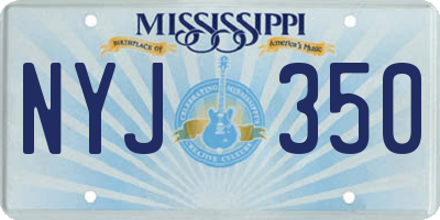 MS license plate NYJ350