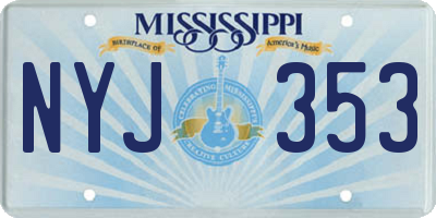 MS license plate NYJ353