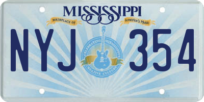 MS license plate NYJ354