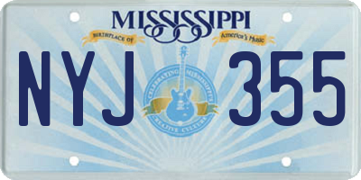 MS license plate NYJ355