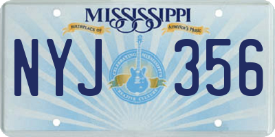 MS license plate NYJ356