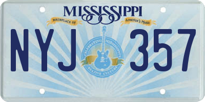 MS license plate NYJ357