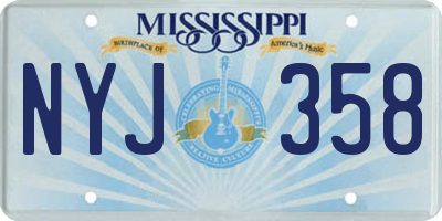 MS license plate NYJ358