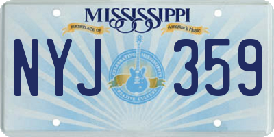 MS license plate NYJ359