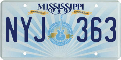 MS license plate NYJ363