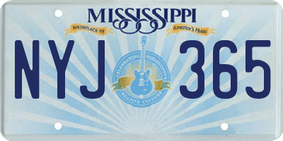 MS license plate NYJ365