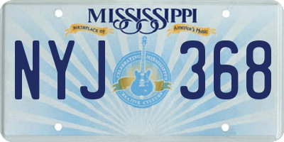MS license plate NYJ368