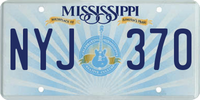 MS license plate NYJ370