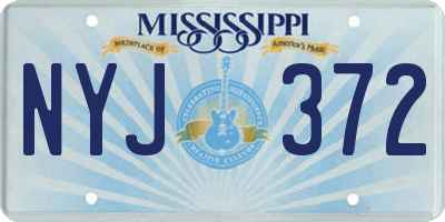 MS license plate NYJ372