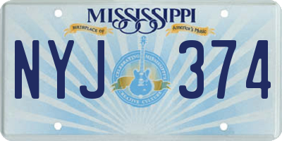 MS license plate NYJ374