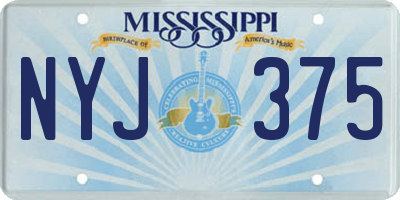 MS license plate NYJ375