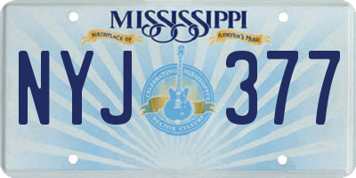 MS license plate NYJ377