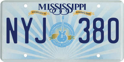 MS license plate NYJ380