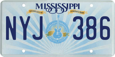 MS license plate NYJ386