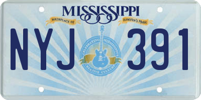 MS license plate NYJ391
