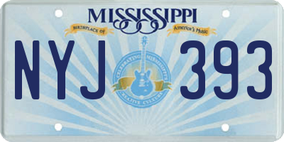 MS license plate NYJ393
