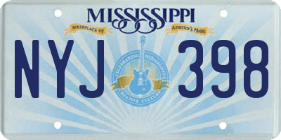 MS license plate NYJ398