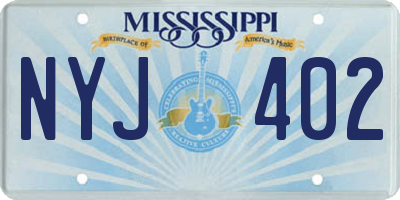MS license plate NYJ402