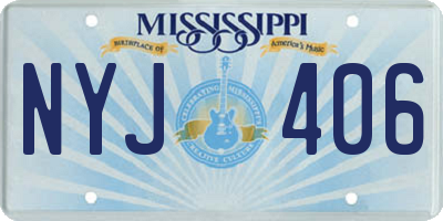 MS license plate NYJ406