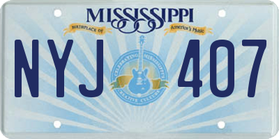 MS license plate NYJ407