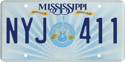 MS license plate NYJ411