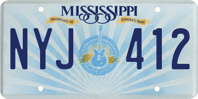 MS license plate NYJ412