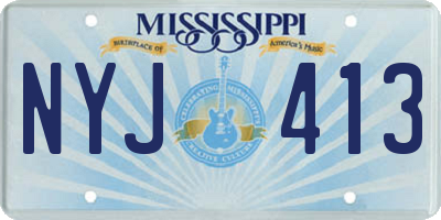 MS license plate NYJ413