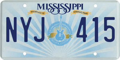 MS license plate NYJ415