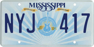 MS license plate NYJ417