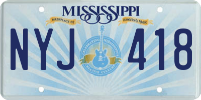 MS license plate NYJ418