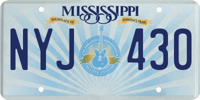 MS license plate NYJ430