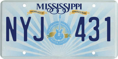 MS license plate NYJ431