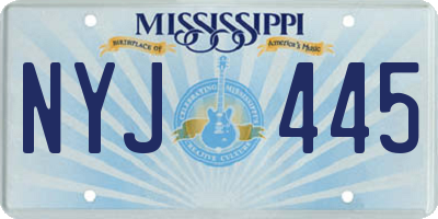 MS license plate NYJ445