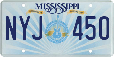 MS license plate NYJ450