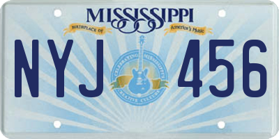 MS license plate NYJ456