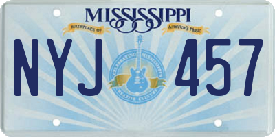 MS license plate NYJ457