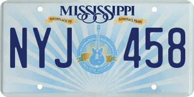MS license plate NYJ458