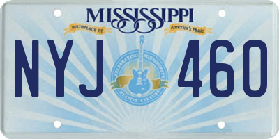 MS license plate NYJ460