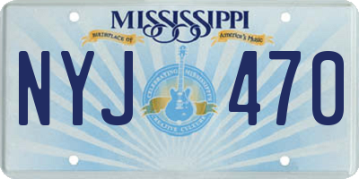 MS license plate NYJ470