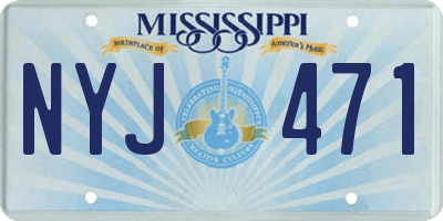 MS license plate NYJ471