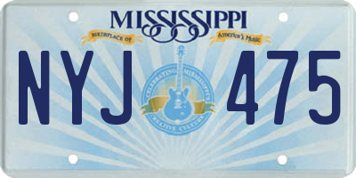 MS license plate NYJ475