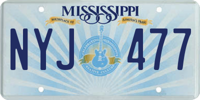MS license plate NYJ477