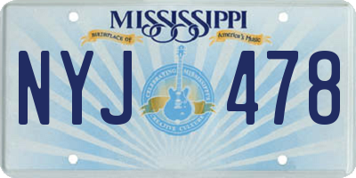 MS license plate NYJ478