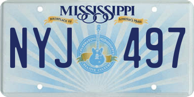 MS license plate NYJ497