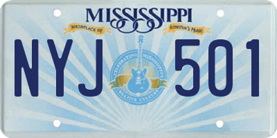 MS license plate NYJ501