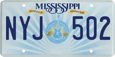 MS license plate NYJ502