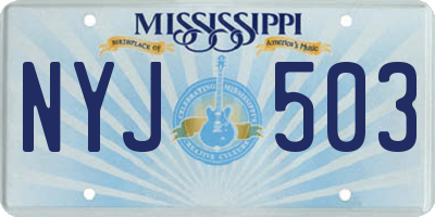 MS license plate NYJ503