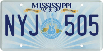MS license plate NYJ505