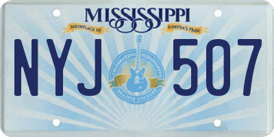 MS license plate NYJ507